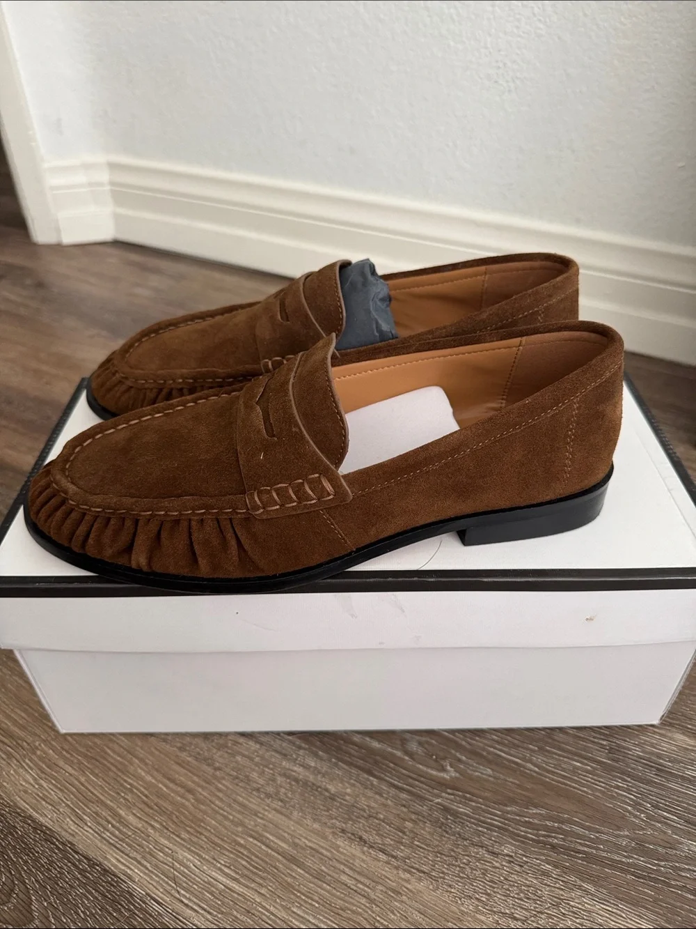 Steve Madden Men’s Chestnut Suede Penny Loafers
